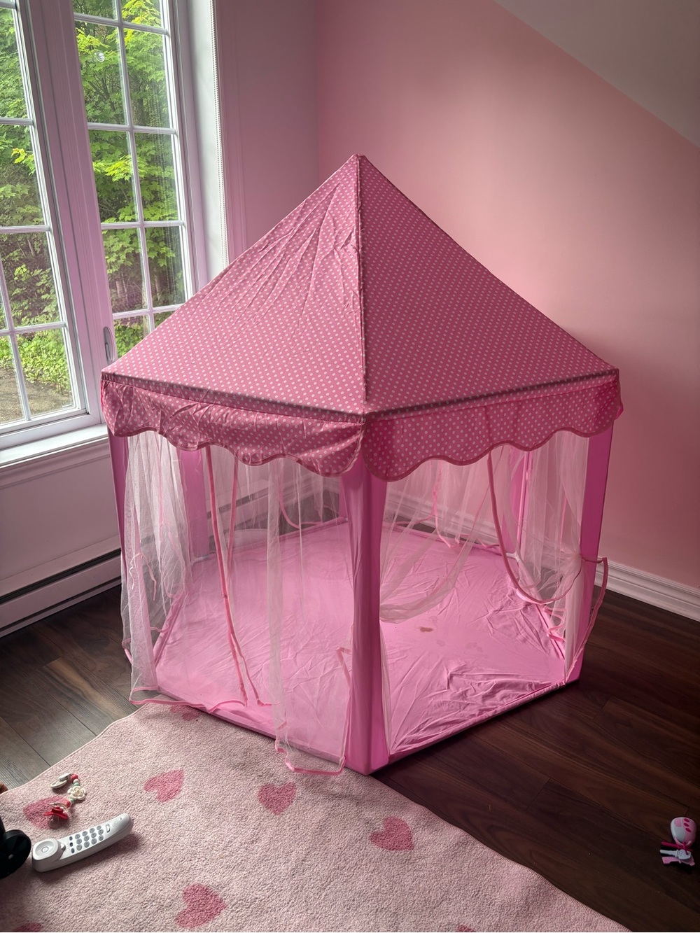 Pink Princess Play Tent - Pink Polka Dot Canopy
